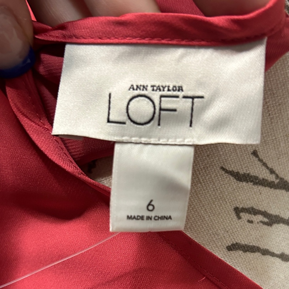 LOFT‎ Red Sleeveless Blouse ladies size 6 - Picture 6 of 6